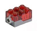LEGO Lichtstein mit roter Oberseite und rotem LED Licht - 54930c01
