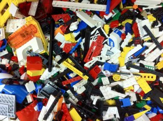 0,5 kg Lego System Basic Sonder Steine sortiert Farbe grün Kiloware gemischt