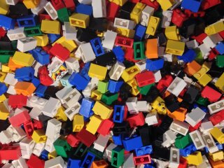 200 Stück LEGO® Steine 1x2 Noppen gemischt
