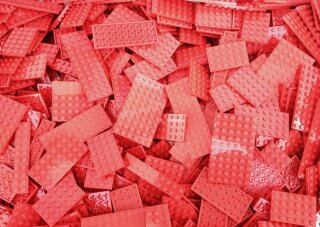 30 verschiedene LEGO® Platten gemischt in der Farbe rot