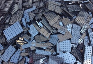 30 verschiedene LEGO® Platten gemischt in der Farbe schwarz