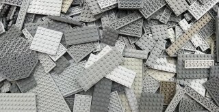 30 verschiedene LEGO® Platten gemischt in der Farbe grau