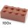 100 Stück 2 x 4 Basic Steine in der Farbe Reddish Brown Neuware