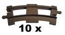 10 Lego Duplo Schienen Kurve dunkel grau 6378